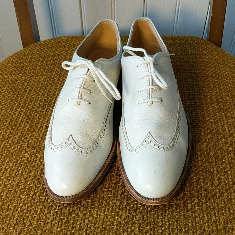 Gravati Neiman Marcus white wingtip oxfords 8.5 N - Picture 4 of 7